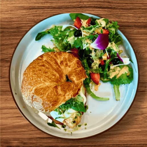 Grilled Chicken Croissant with Salad