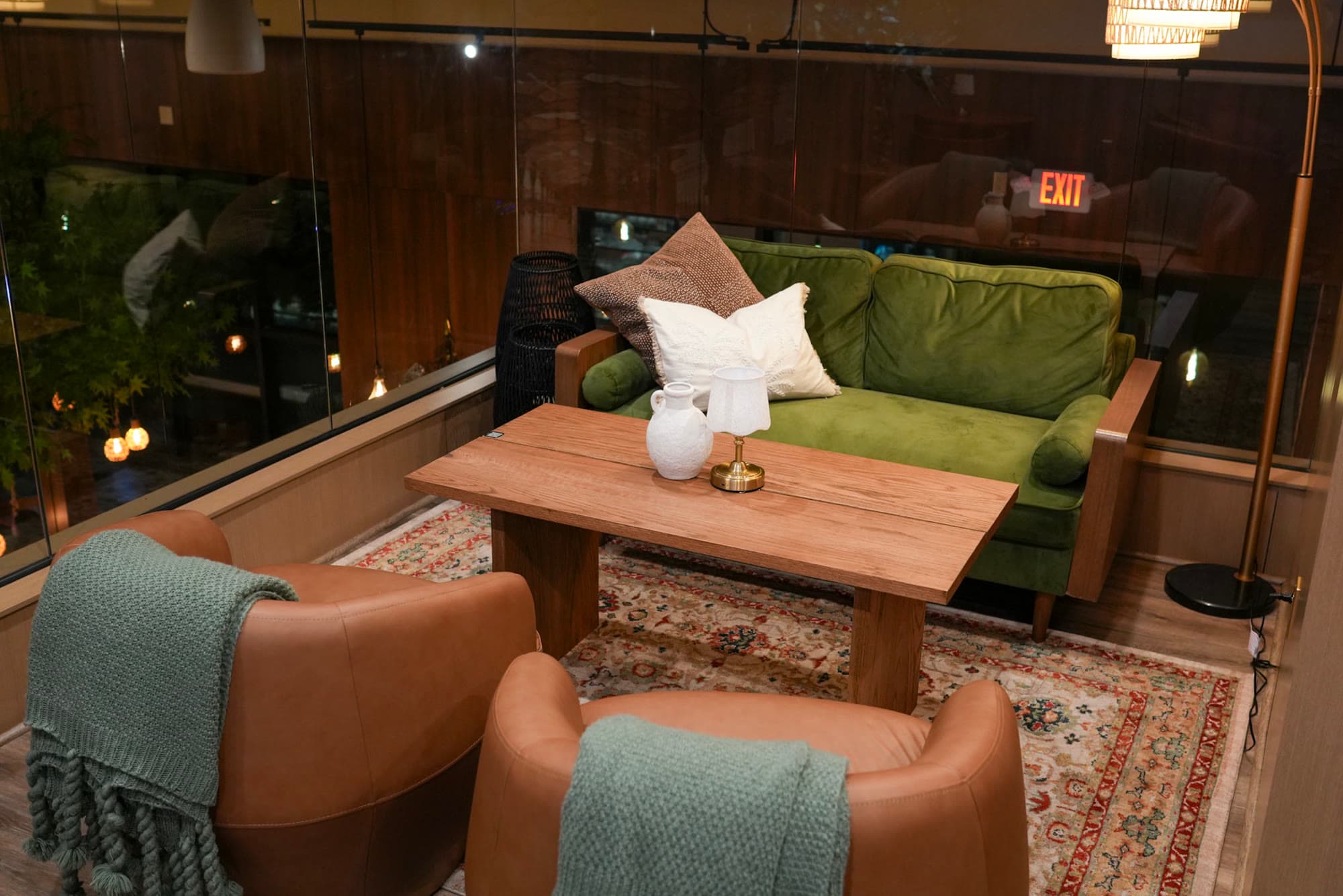 Couch and lounge seating inside the Private Lounge Room